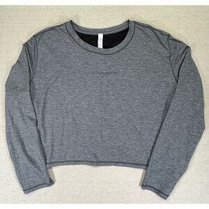 Lululemon Women's 10 Gray‎ Cropped Pullover Top Shirt Athleisure Wear Workout